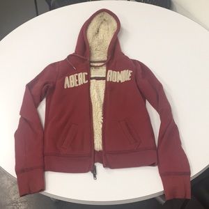 Ambercrombie Sherpa heavy thick Zip up hoodie M